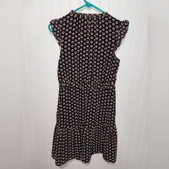 J. Crew Black and Pink Floral Women's Dress| Size 2 - Picture 3 of 3